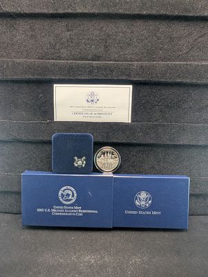 2002-W PROOF Military Academy Bicentennial Commemorative 90% Silver Dollar in OGP w/ 