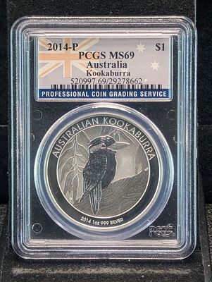 1 Oz. .999 SILVER 2014-P Australia $1 Kookaburra - PCGS MS69 Condition PLEASE NOTE Some coins 