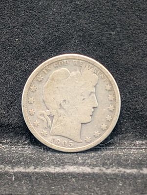 1905-O Barber Silver Half Dollar (Cleaned) Condition PLEASE NOTE Some coins may have a grade on 