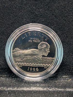 1996-S PROOF Atlanta Olympics - Swimming Commemorative Half Dollar in Capsule Condition PLEASE 