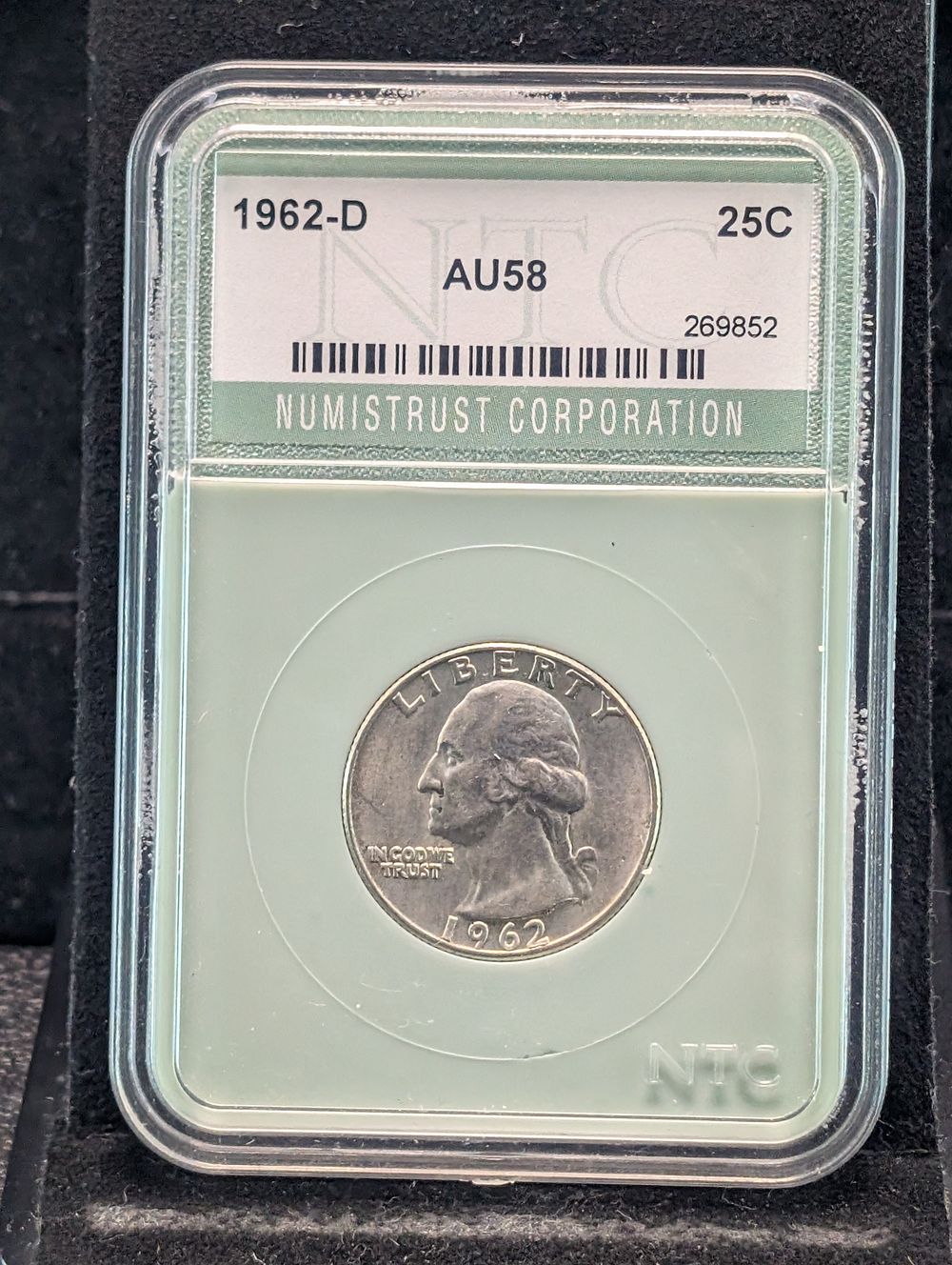1962-D Washinton 90% Silver Quarter - NTC Cert. AU58
Condition 
PLEASE NOTE Some coins may 