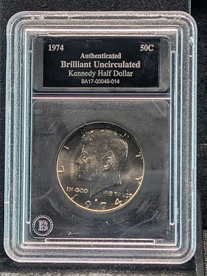 1974-D Kennedy Half Dollar - Slabbed - BRILLIANT UNC Condition PLEASE NOTE Some coins may have 