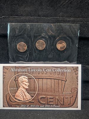Abraham Lincoln Shield Cent Collection - 2021-P&D and S-PROOF. Abraham Lincoln Shield Cent 