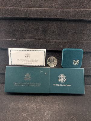 1999-P PROOF Yellowstone National Park Commemorative 90% Silver Dollar in OGP w/ 
