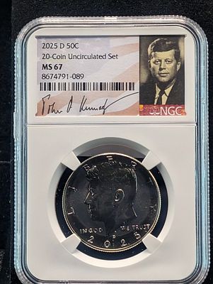 2025-D Kennedy Half Dollar - NGC MS67 w/ Signature Case Condition PLEASE NOTE Some coins may 