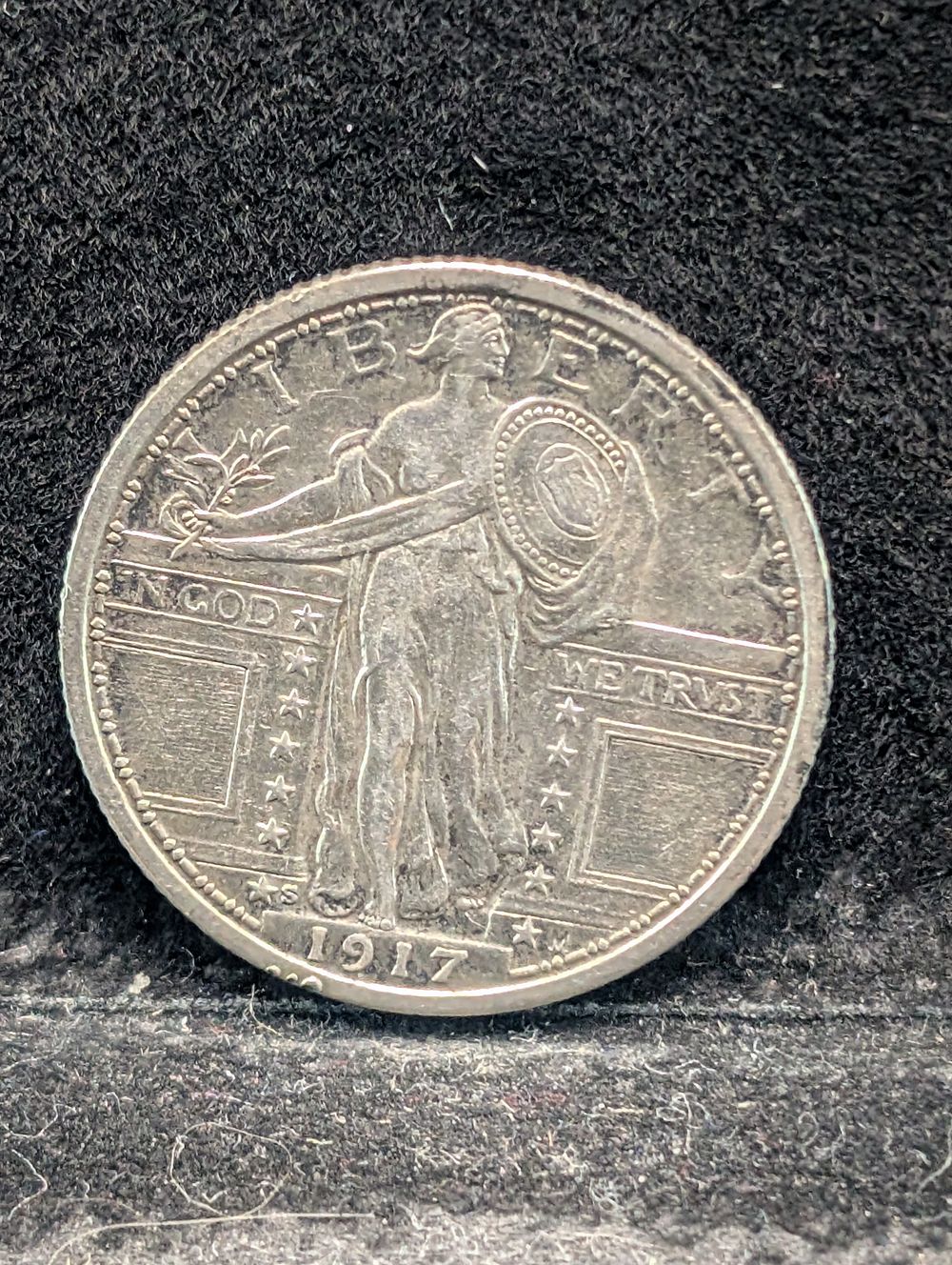 1917-S Type 1 Standing Liberty Silver Quarter
Condition 
PLEASE NOTE Some coins may have a 
