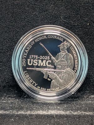 1775-2025-S PROOF USMC 250th Anniv. Commemorative Half Dollar in Capsule Condition PLEASE NOTE 