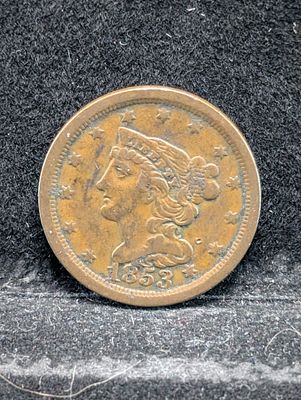 1853 Braided Hair Half Cent Condition PLEASE NOTE Some coins may have a grade on the package or 