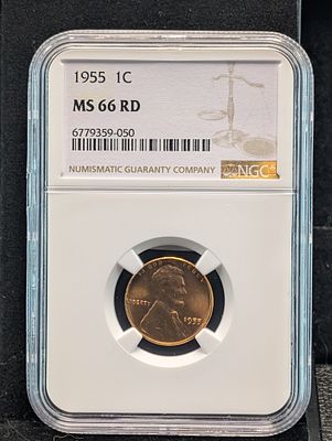 1955 Lincoln Wheat Cent - NGC MS66 RD - Poor Man's Double Die Condition PLEASE NOTE Some coins 