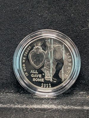 2022-S PROOF Purple Heart Commemorative Half Dollar in Capsule Condition PLEASE NOTE Some coins 