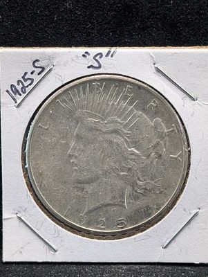 US 1925-S Peace Silver Dollar Condition PLEASE NOTE Some coins may have a grade on the package 