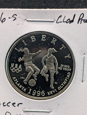 1996-S US Atlanta Centennial Olympics Soccer Clad Half Dollar Proof Condition PLEASE NOTE Some 