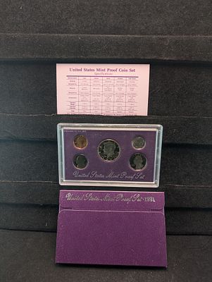 1991-S US Mint Proof Set in OGP w/COA Condition PLEASE NOTE Some coins may have a grade on the 