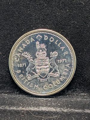 1971 Canada British Columbia Silver Dollar - 50% Silver & 23.327 Grams. 1971 Canada British 