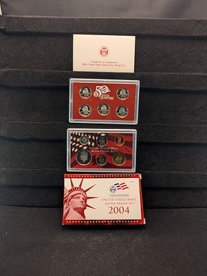 2004-S U.S. Mint SILVER Proof Set in OGP w/COA - Seven 90% Silver Coins Condition PLEASE NOTE 