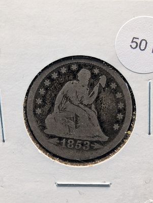 1853 Seated Liberty Half Dollar w/Arrows Condition PLEASE NOTE Some coins may have a grade on 