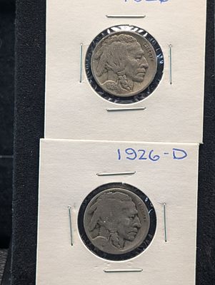 1926 and 1926-D Buffalo Nickels Condition PLEASE NOTE Some coins may have a grade on the 