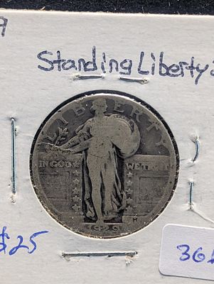 1929 Silver Standing Liberty Quarter - 97 Years Old! Condition PLEASE NOTE Some coins may have 