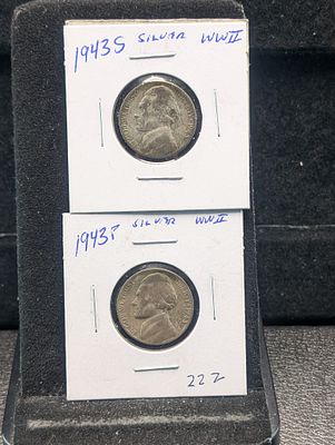 1943-P & 1943-S 35% "Silver" Jefferson Nickels. 1943-P &amp; 1943-S 35% "Silver" Jefferson 