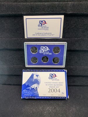 2004-S US Mint 50 State Quarter Proof Set. OGP w/COA Condition PLEASE NOTE Some coins may have 