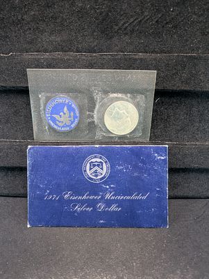 1971-S 40% Silver Eisenhower Dollar In OGP (Blue Envelope) Condition PLEASE NOTE Some coins may 