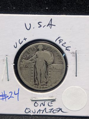 1926 Silver Standing Liberty Quarter Condition PLEASE NOTE Some coins may have a grade on the 