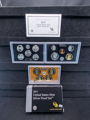 2011-S U.S. Mint Silver Proof Set In OGP With COA - Seven 90% Silver Coins - Includes 