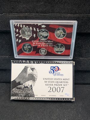 2007-S Fifty State Quarters Silver Proof Set In OGP With COA - All 90% Silver Condition PLEASE 