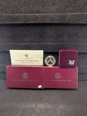 1988-S Olympiad 90% Silver Dollar In OGP With COA Condition PLEASE NOTE Some coins may have a 