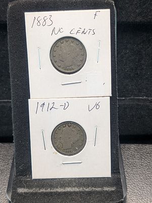 1883 (No Cents) & 1912-D Liberty Head V Nickels. 1883 (No Cents) &amp; 1912-D Liberty Head V 