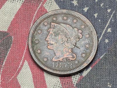 1853 Braided Hair Large Cent Condition PLEASE NOTE Some coins may have a grade on the package 