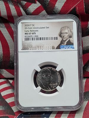 2024-P Jefferson Nickel - NGC MS67 6FS - Early Release Condition PLEASE NOTE Some coins may 