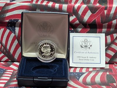 1999-P PROOF Susan B. Anthony Dollar in OGP w/ COA Condition PLEASE NOTE Some coins may have a 