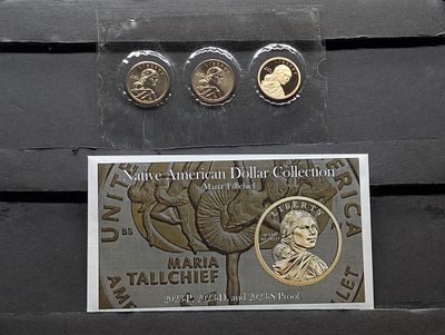 2023 Native American Dollar Collection - Maria Tallchief - P,D&S Proof. 2023 Native American 