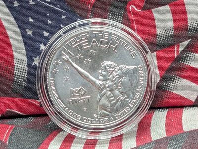 2021-P UNC Christa McAuliffe Commemorative 90% Silver Dollar in Government 