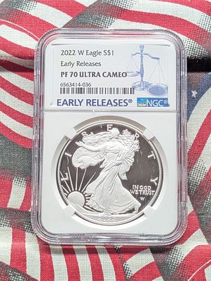 2022-W PROOF American Silver Eagle - NGC PR70 ULTRA CAMEO - Early Release - One Troy Ounce .999 