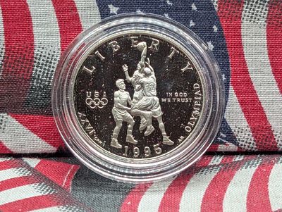1995-S PROOF Atlanta Olympic Basketball Commemorative Half Dollar in Government 