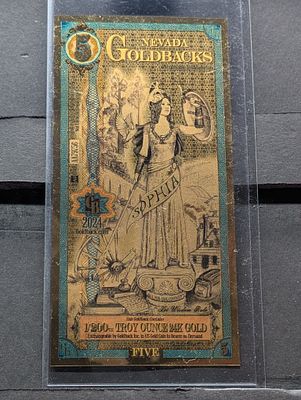 1/200th Troy Oz. 24k GOLD 2024 Nevada $5.00 Goldback Condition PLEASE NOTE Some coins may have 