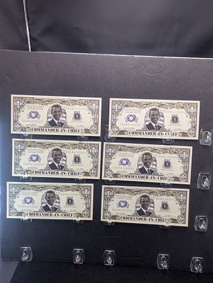 Six 1,000,000 Dollar Obama Novelty Notes Condition PLEASE NOTE Some coins may have a grade on 
