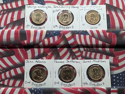 Six Presidential Dollar Coins Condition PLEASE NOTE Some coins may have a grade on the package 
