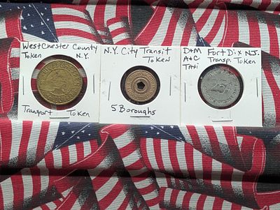 Three US Vintage Transportation Tokens, NY and NJ Condition PLEASE NOTE Some coins may have a 
