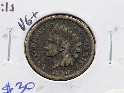 1859 Copper Nickel Indian Head Cent - First Year!. 1859 Copper Nickel Indian Head Cent - First 