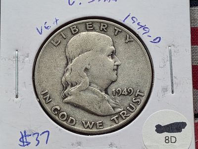 1949-D Silver Franklin Half Dollar Condition PLEASE NOTE Some coins may have a grade on the 