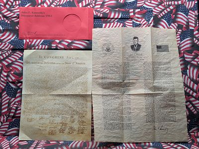 John F. Kennedy's 1961 Inaugural Address Document REPLICA & COPY Of The Constitution. John F. 