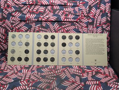 Incomplete Book Of Kennedy Half Dollars, 22 Coins Total - One 90% Silver Half Dollar, & Two 40% 