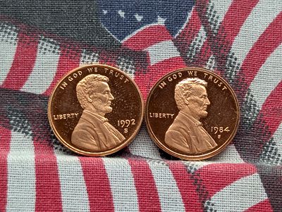 1984-S & 1992-S "Proof" Lincoln Memorial Cents. 1984-S &amp; 1992-S "Proof" Lincoln Memorial 