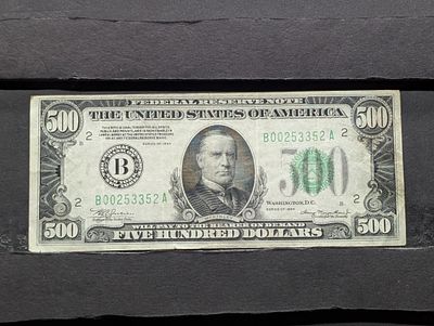 1934 Series $500.00 Federal Reserve Note New York Condition PLEASE NOTE Some coins may have a 