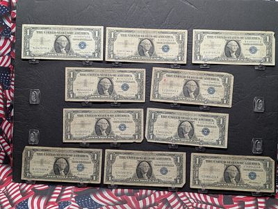 (3) 1957, (2) 1957-A, & (5) 1957-B Series $1.00 Silver Certificates. (3) 1957, (2) 1957-A, &amp; 