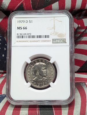 1979-D Susan B. Anthony Dollar - NGC MS66 Condition PLEASE NOTE Some coins may have a grade on 