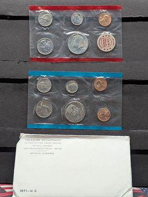 1971 P, D, & S U.S. Uncirculated Mint Set In OGP. 1971 P, D, &amp; S U.S. Uncirculated Mint Set 